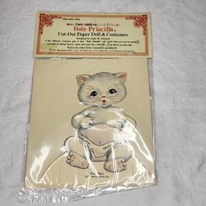 Vintage Cucumber & Friends Baby Priscilla cutout kitty doll